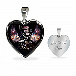 I Used To Be His Angel Now He Is Mine Memorial Heart Pendant Necklace - Loss of a Dad Sympathy Gift - Heart Luxury Necklace (Silver)