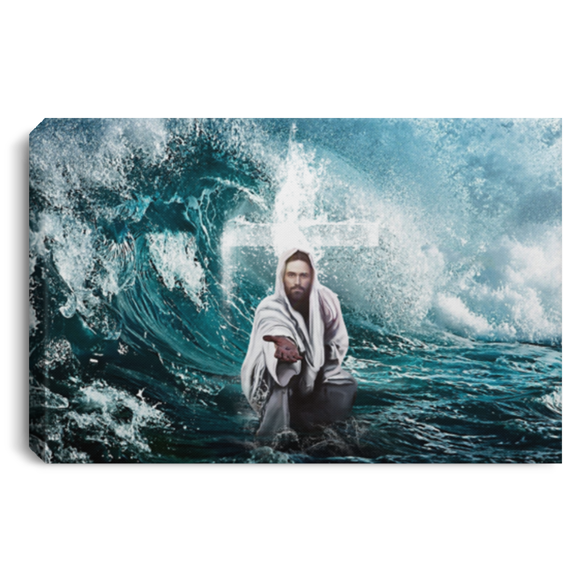 Focus On Me Not The Storm Jesus Gallery Framed Canvas - Unframed Poster - Home Decor Wall Art, White, 0.75'' Framed Canvas