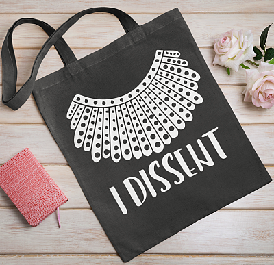 Alternative view of I Dissent RBG Ruth Bader Ginsburg Feminist All Over Print Tote Bag – Shoulder Bag