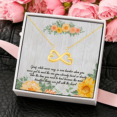 Alternative view of Miscarriage Grief While Never Easy When You Never Got To Meet The One You Loved Infinity Heart Pendant Necklace