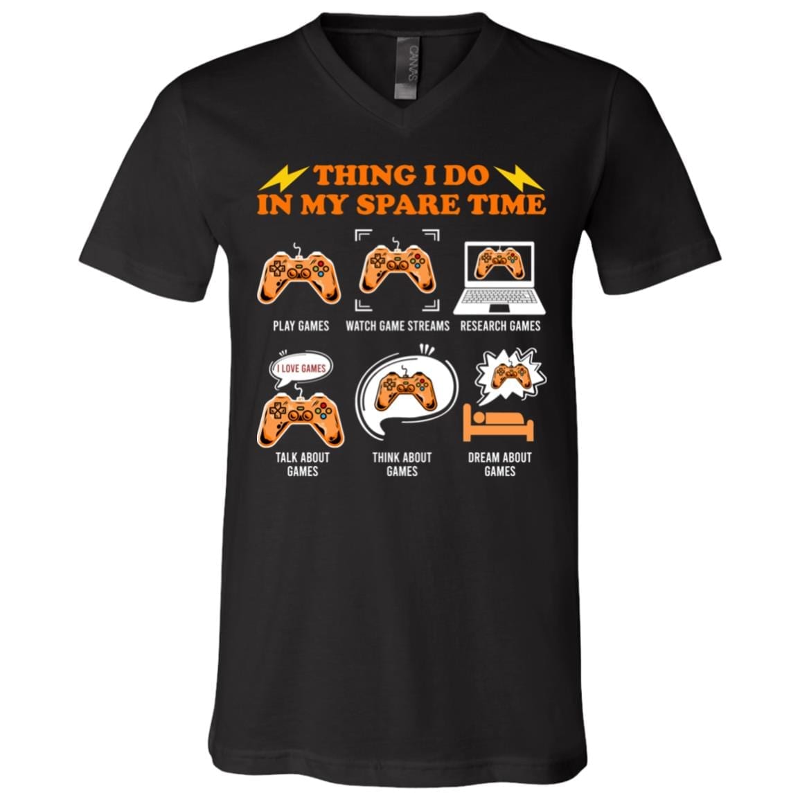 Things I Do In My Spare Time Funny Gamer Geek T-Shirt - V-Neck, Black, V-Neck T-Shirt Things I Do In My Spare Time Funny Gamer Geek T-Shirt - V-Neck, Black, V-Neck T-Shirt