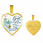 Butterfly God Has You In His Arms I Have You in My Heart Heart Pendant Necklace - Heart Luxury Necklace (Gold Plated)