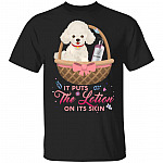 It Puts The Lotion On Its Skin T-Shirt - Funny White Poodle T Shirt, Black, Unisex T-Shirt