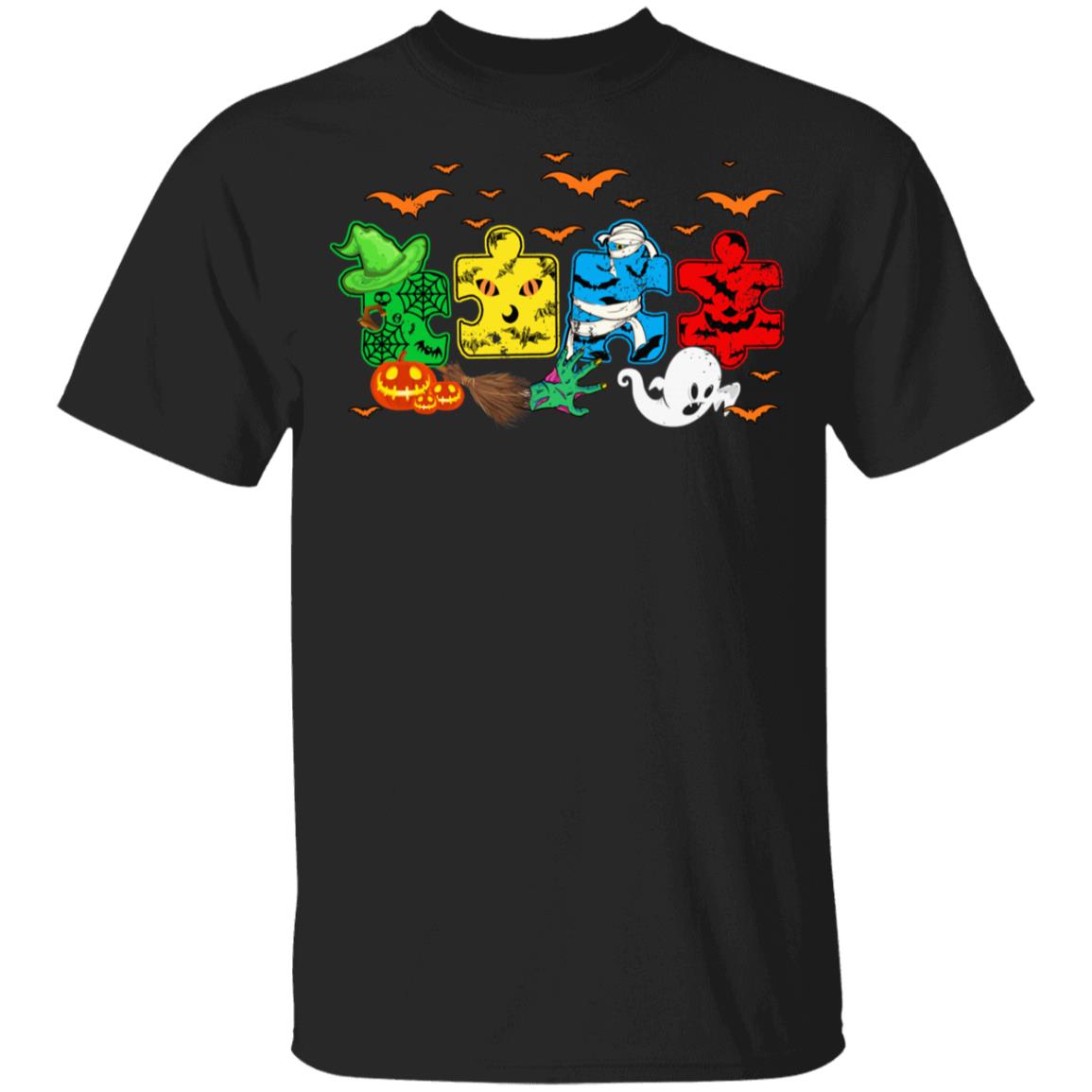 Spooky Autism Halloween Puzzle Youth T-Shirt, Black, Youth T-Shirt Spooky Autism Halloween Puzzle Youth T-Shirt, Black, Youth T-Shirt