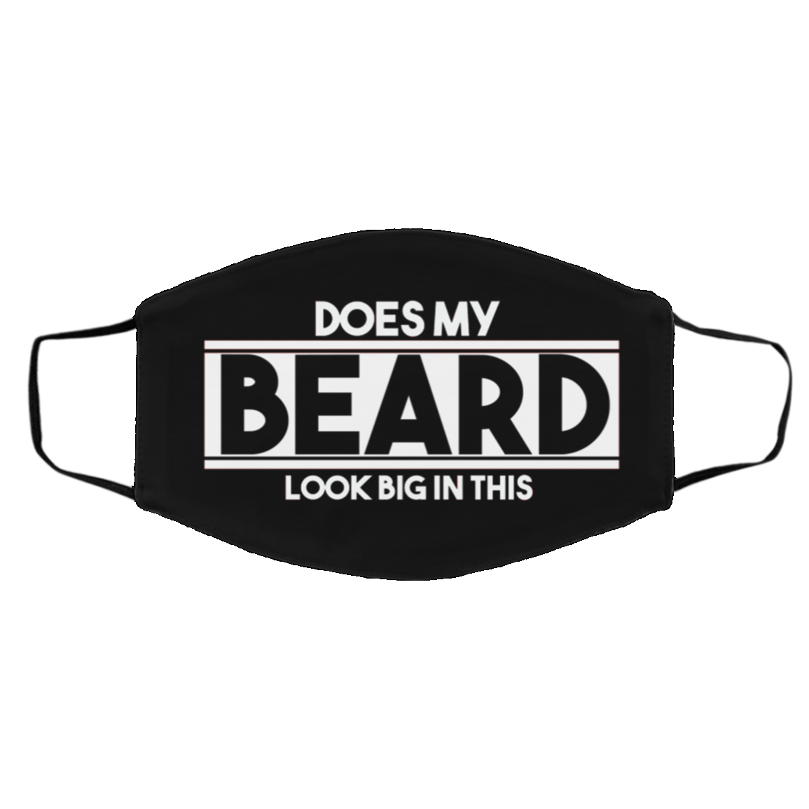 Does My Beard Look Big In This Washable Reusable Custom – Funny Bearded Printed Cloth Face Mask Cover, Black, Cloth Face Cover – Medium/Large