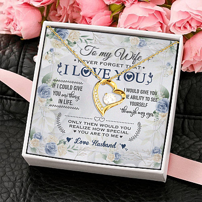 To My Wife Never Forget That I Love You Forever Love Pendant Necklace