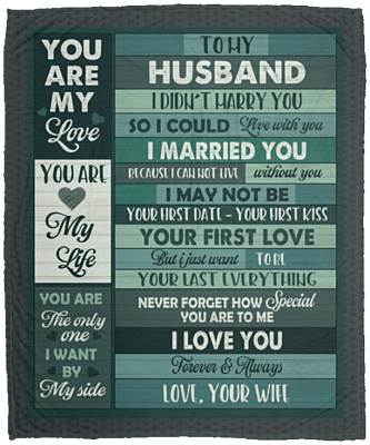 Wife To My Husband I Didn't Marry You So I Could Live With You Fleece Blanket – Mink Blanket – Woven Blanket, White, Cozy Plush Fleece Blanket - 50x60