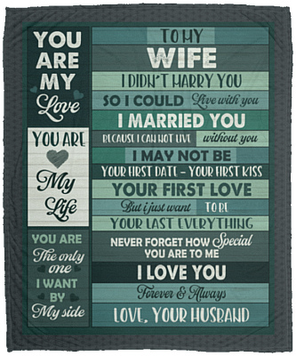 Husband To My Wife I Didn't Marry You So I Could Live With You Fleece Blanket – Mink Blanket – Woven Blanket, White, Cozy Plush Fleece Blanket - 50x60