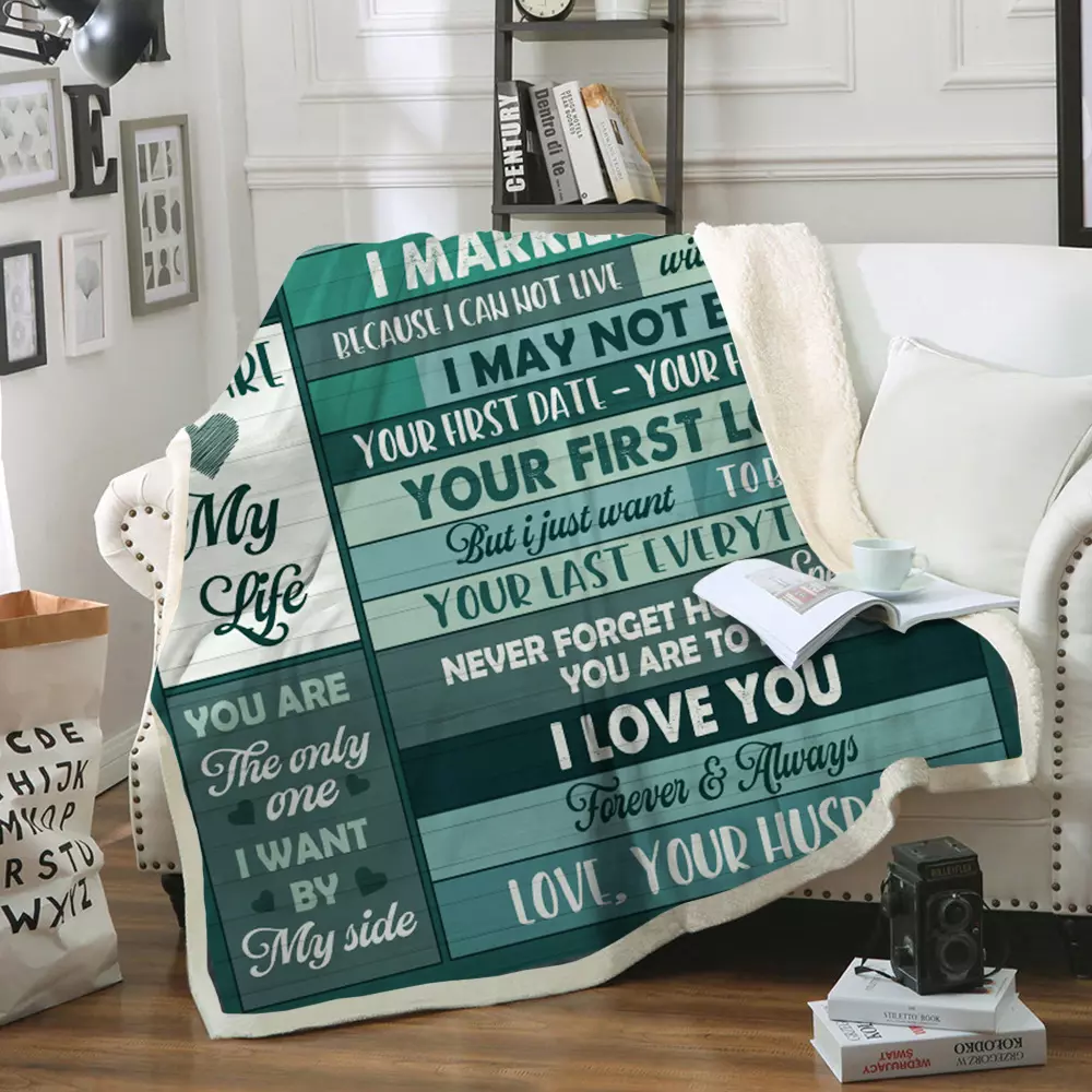 3O. To My Wife Vintage Blanket-mk