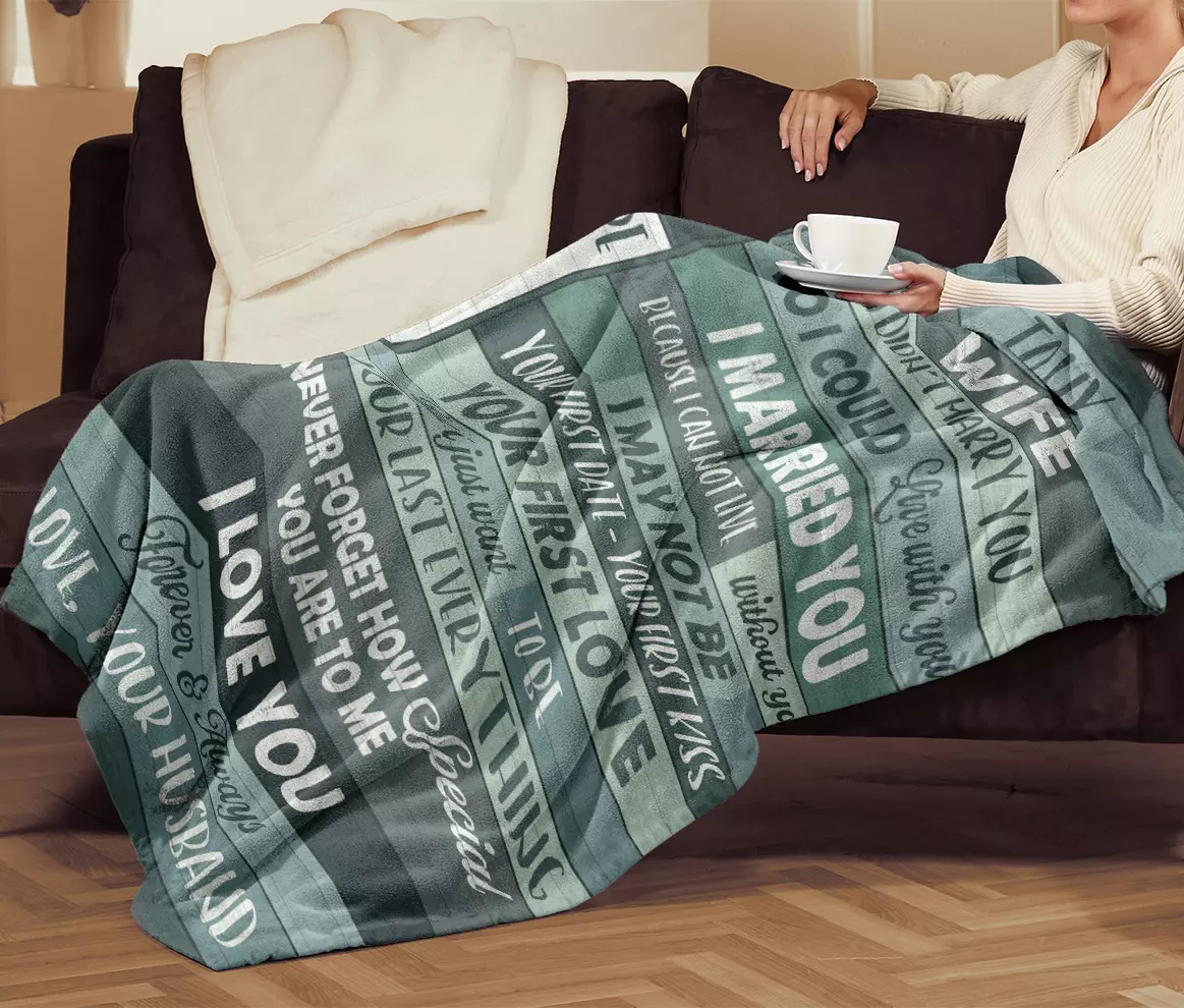 3O. To My Wife Vintage Blanket-mk1