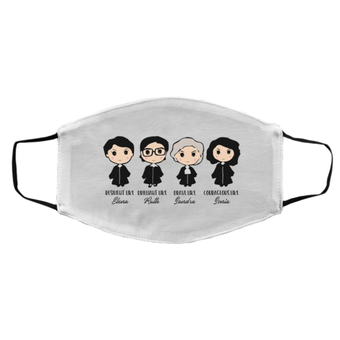 The Supreme Court Washable Reusable Custom - Printed Cloth Face Mask Cover, White, Cloth Face Cover – Medium/Large