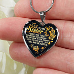 To My Sister I Love You Today Tomorrow and Forever You Are Beautiful Heart Pendant Necklace - Heart Luxury Necklace (Silver) To My Sister I Love You Today Tomorrow and Forever You Are Beautiful Heart Pendant Necklace - Heart Luxury Necklace (Silver)