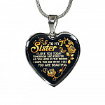 To My Sister I Love You Today Tomorrow and Forever You Are Beautiful Heart Pendant Necklace - Heart Luxury Necklace (Silver) To My Sister I Love You Today Tomorrow and Forever You Are Beautiful Heart Pendant Necklace - Heart Luxury Necklace (Silver)