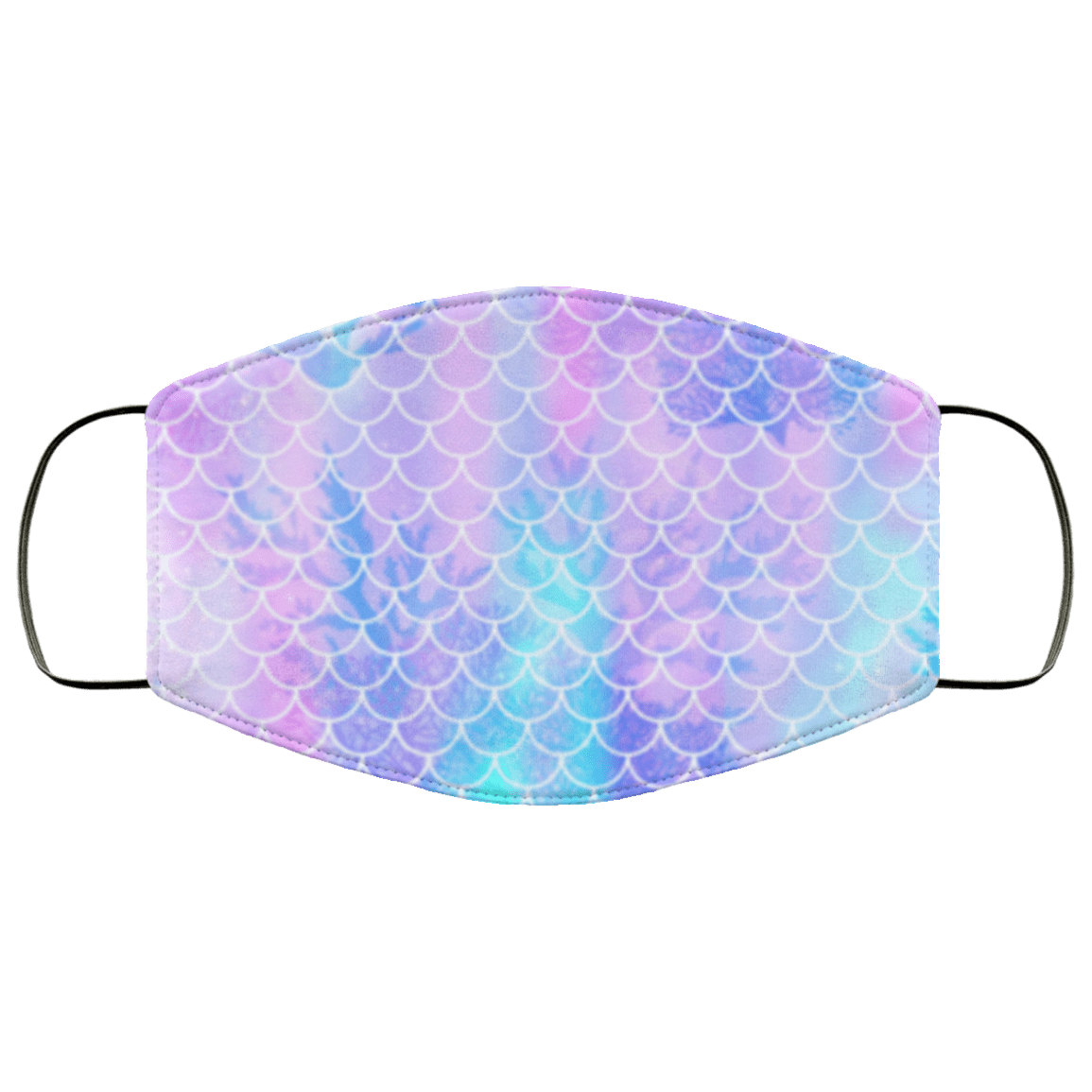 Mermaid Fabric Washable Reusable Custom-Printed Cloth Face Mask Cover, White, fma-med-lg-face-mask