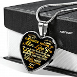 To My Daughter Always Remember That Mom Loves You You Are Braver Than You Believe Heart Pendant Necklace - Heart Luxury Necklace (Silver)