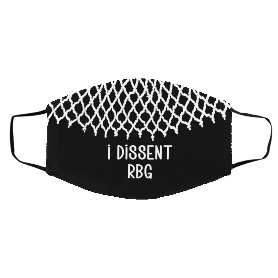 I Dissent RBG Washable Reusable Custom - Printed Cloth Face Mask Cover, Black, Cloth Face Cover – Medium/Large