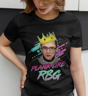 Alternative view of Plank Like RBG Ruth Bader Ginsburg T-Shirt - V Neck