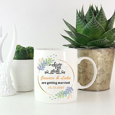 Alternative view of Personalized Save The Date We Are Getting Married Ceramic Coffee Mug - Wedding Gift Mug