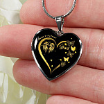 Dad Always In My Heart Loss Of Dad Heart Pendant Necklace - Dad Remembrance Necklace - Heart Luxury Necklace (Silver)