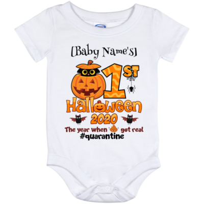 First Halloween Baby Onesie - Toddler Baby Infant Bodysuit, White, Baby Onesie - 12 Month