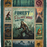 Bigfoot And Into The Forest I Go To Lose My Mind And Find My Soul Fleece Blanket - Mink Sherpa Blanket, White, Cozy Plush Fleece Blanket - 50x60