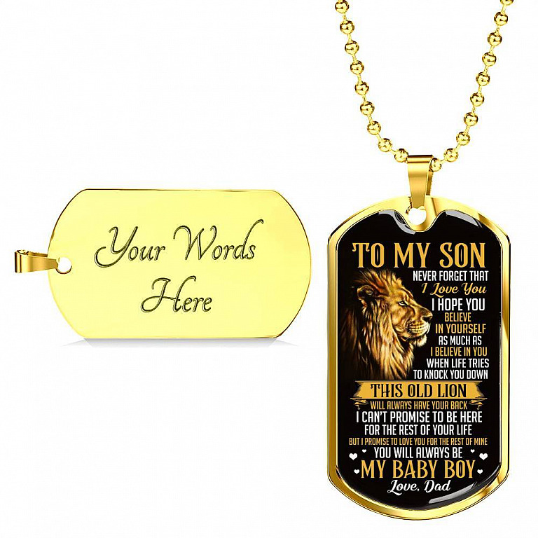 To My Son Dog Tag | Lion From Dad To My 