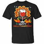 Happy Hallowthanksmas Wine Turkey T-Shirt - Funny Halloween Thanksgiving Christmas Shirt, Black, Unisex T-Shirt Happy Hallowthanksmas Wine Turkey T-Shirt - Funny Halloween Thanksgiving Christmas Shirt, Black, Unisex T-Shirt