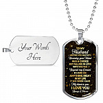 To My Husband Meeting You Was Fate But Falling In Love With You Was Beyond My Control Dog Tag Pendant Necklace - Dog Tag (Silver)