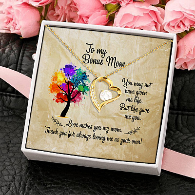 Alternative view of To My Bonus Mom You May Not Have Given Me Life But Life Gave Me You Forever Love Pendant Necklace
