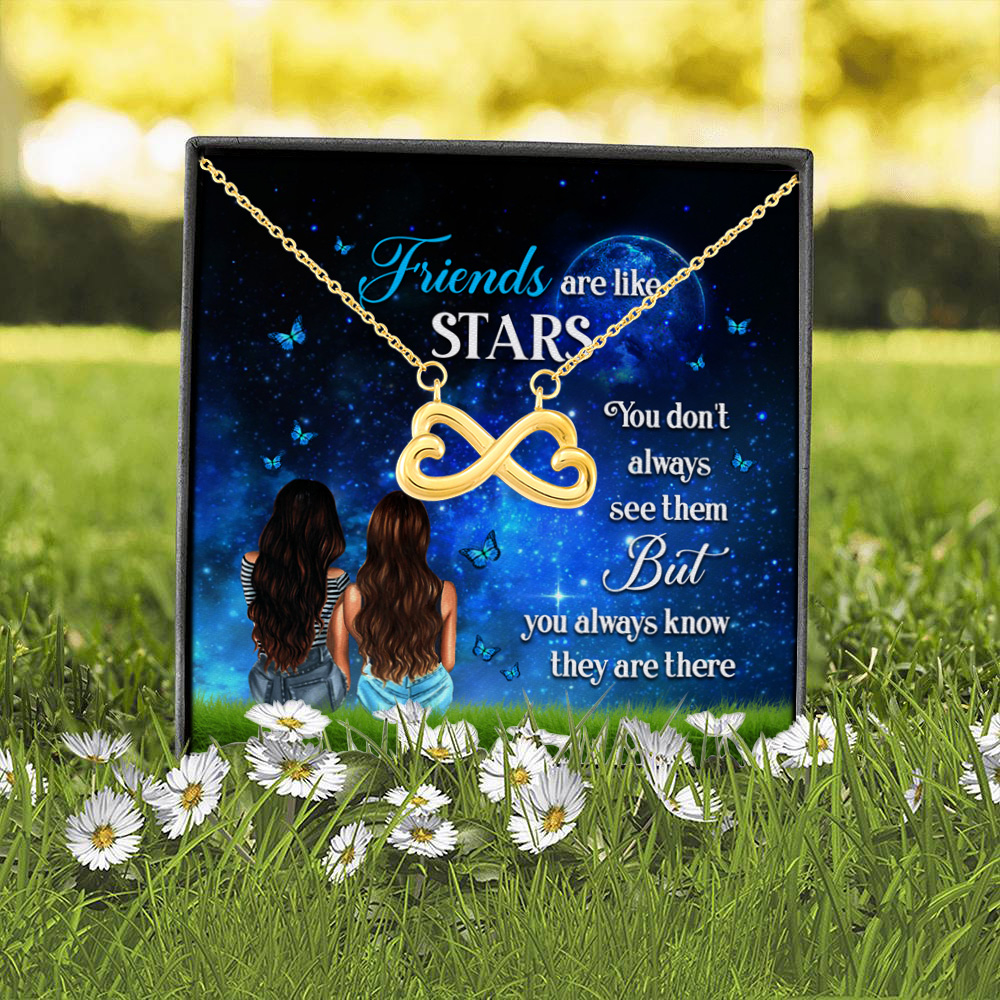 1P. Friends stars (7) Infinity Heart Necklace (Gold) 2