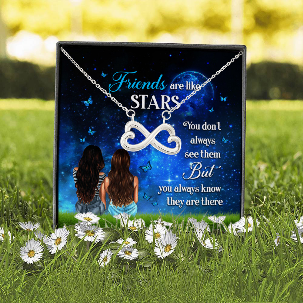 1P. Friends stars (7) Infinity Heart Necklace (Silver) 2