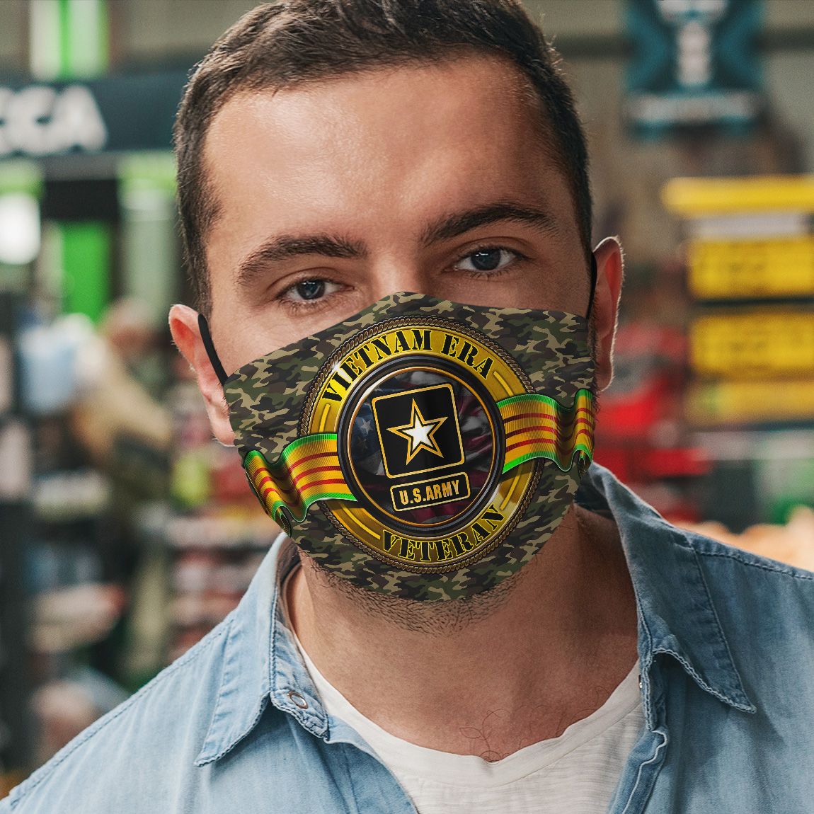 Vietnam Veteran Mask US Army Vietnam Era Veteran Washable Reusable