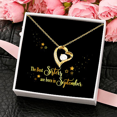 Alternative view of The Best Sisters Are Born In September Forever Love Pendant Necklace - Sister Birthday Gifts from Sister