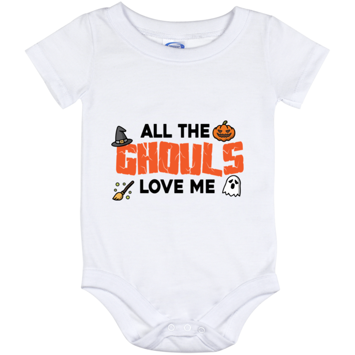 All The Ghouls Love Me Halloween Baby Onesie – Toddler Baby Infant Bodysuit - 1st Halloween Newborn Clothing, White, Baby Onesie - 12 Month