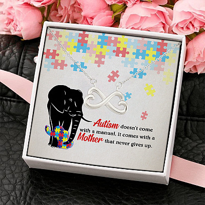 Alternative view of Autism Doesn't Come With A Manual It Comes With A Mother That Never Gives Up Infinity Heart Pendant Necklace