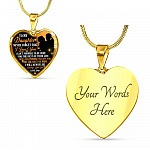 Necklace to My Daughter Never Forget That I Love You I Promise From Dad Heart Pendant Necklace - Heart Luxury Necklace (Gold Plated)