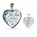 To My Wife I Love You Today Tomorrow And Forever You Are Beautiful Butterfly Heart Pendant Necklace - Heart Luxury Necklace (Silver) To My Wife I Love You Today Tomorrow And Forever You Are Beautiful Butterfly Heart Pendant Necklace - Heart Luxury Necklace (Silver)