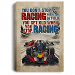 Formula Racing You Don't Stop Racing When You Get Old Speed Lover Framed Canvas - Unframed Poster, White, 0.75'' Framed Canvas