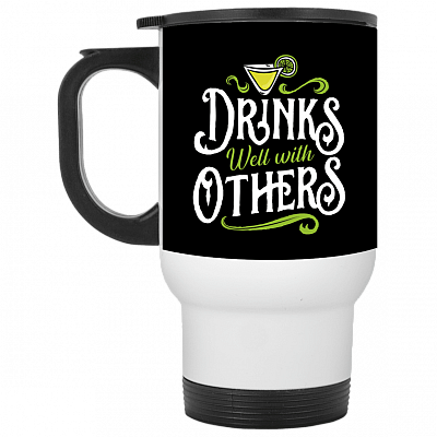 14 oz. White Travel Mug