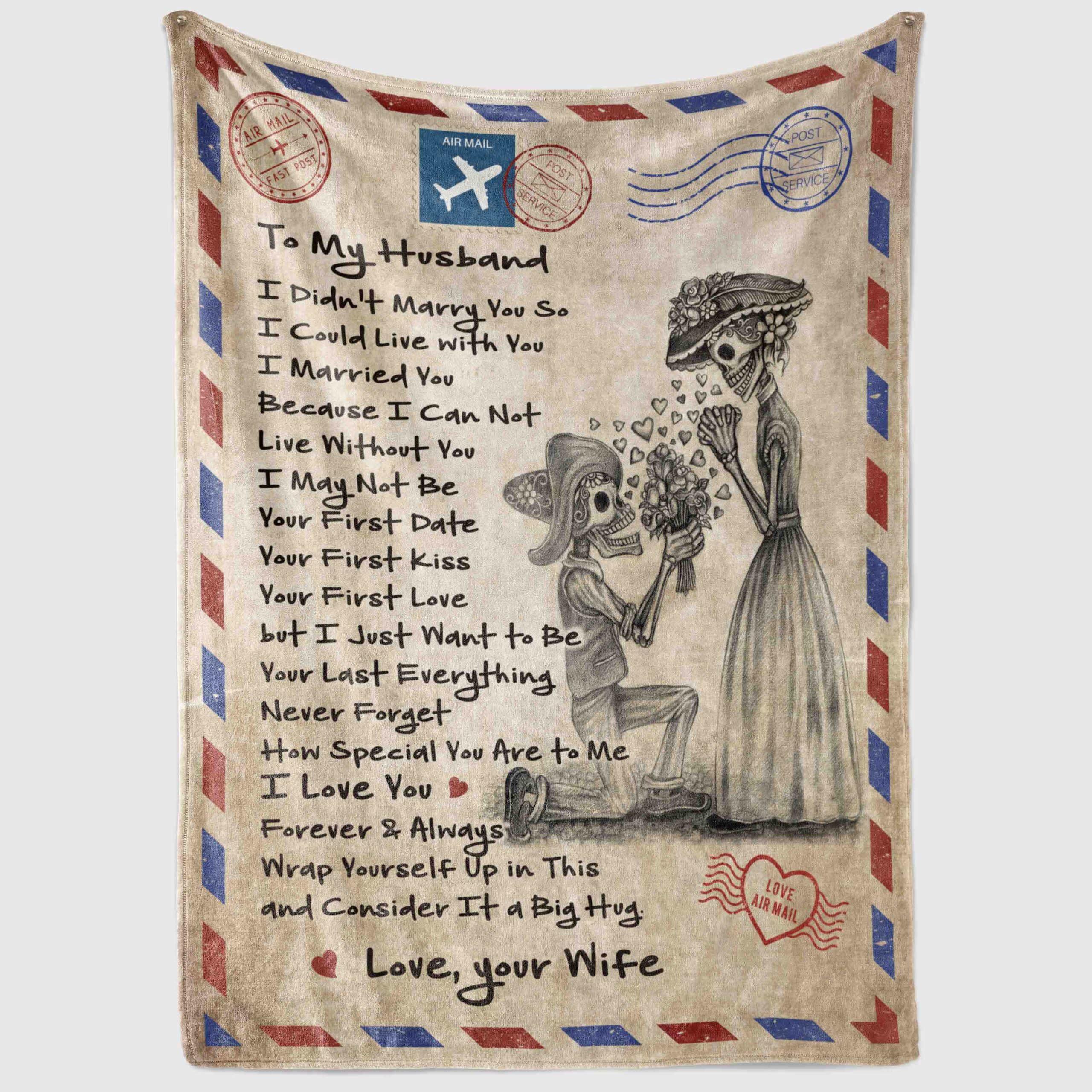 8VT. To My Husband Skull blanket mockup