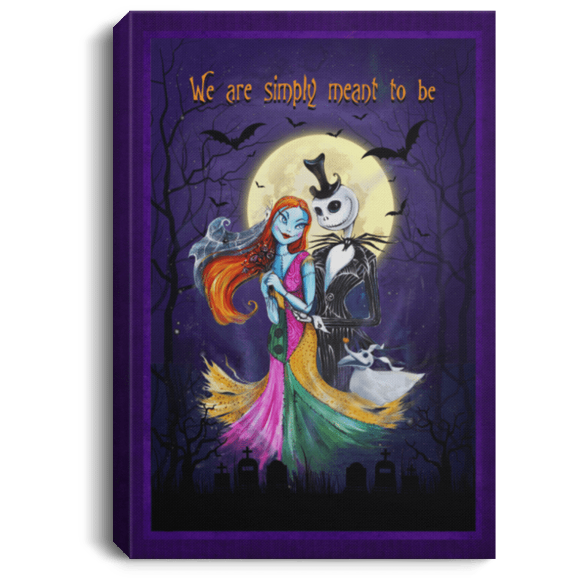 We Are Simply Meant To Be Halloween Christmas Jack Skellington Framed Canvas Prints - Unframed Poster, White, 0.75'' Framed Canvas
