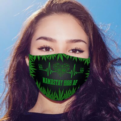 Alternative view of Namastay High Af Washable Reusable Custom - Printed Cloth Face Mask Cover