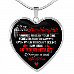 To My Beloved Granddaughter I Promise To Be By Your Side Forever And For Always I Love You Heart Pendant Necklace - Heart Luxury Necklace (Silver) To My Beloved Granddaughter I Promise To Be By Your Side Forever And For Always I Love You Heart Pendant Necklace - Heart Luxury Necklace (Silver)