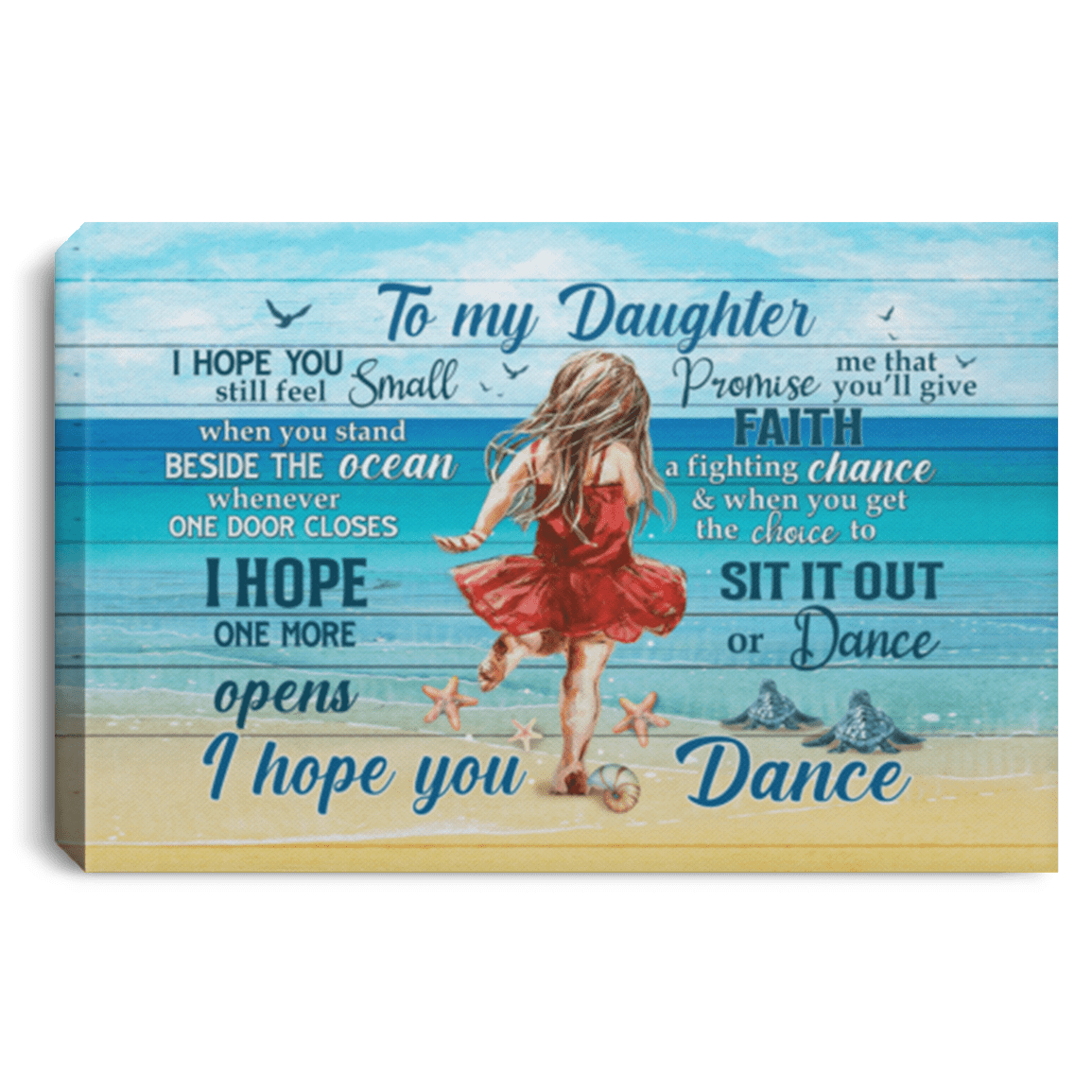 To My Daughter I Hope You Still Feel Small Ocean Gallery Wrapped Framed Canvas Prints - Unframed Poster, White, 0.75'' Framed Canvas