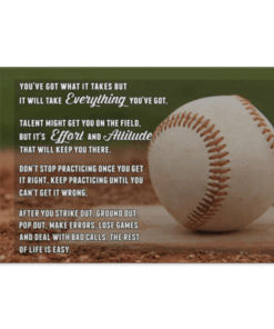 Baseball You've Got What It Takes But It Will Take Everything You've Got Framed Canvas - Unframed Poster, White, 0.75'' Framed Canvas