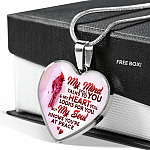 My Mind Still Talks To You My Heart Still Looks For You My Soul Knows You Are At Peace Heart Pendant Necklace - Heart Luxury Necklace (Silver)