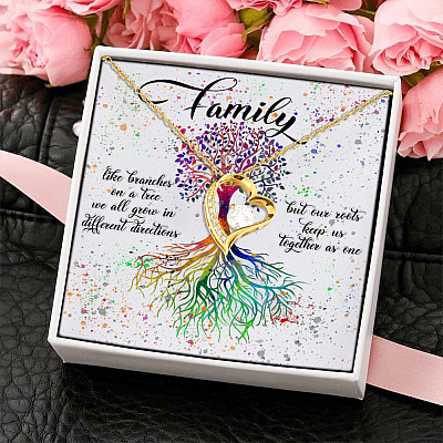 Tree Of Life Family Like Branches On A Tree We All Grow Heartfelt Card Jewelry Forever Love Pendant Necklace