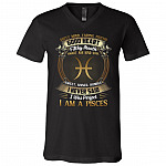 Pisces Dirty Mind Caring Friend Good Heart Filthy Mouth I Never Said I'm Perfect Zodiac T-Shirt - V Neck, Black, V-Neck T-Shirt