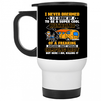 14 oz. White Travel Mug