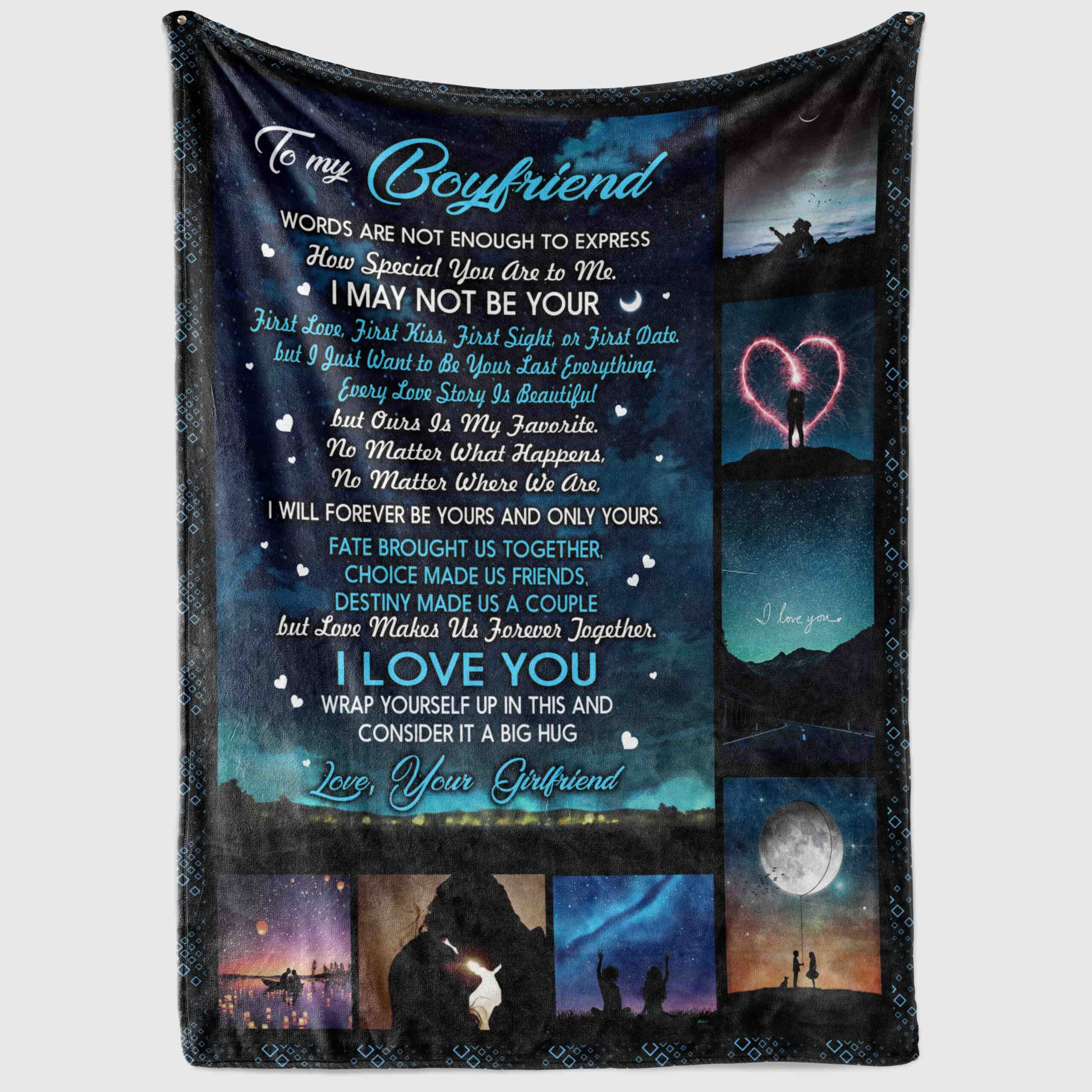 3VT. To My Boyfriend Words Are Not Enough blanket mockup
